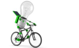 10024616 - solar powered light bulb robot - cycling