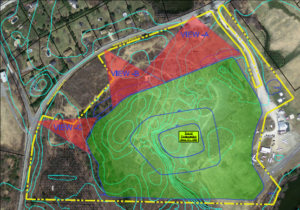 Screen shot of aerial hoto map of Nashua Gravel Pit Reclamation area. From PDF documents filed with MA DEP. 07.06.2018.
