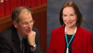 Senate Majority Floor Leader Peter Wirth and Senate Pro Tem Mimi Stewart - Democratic Leaders.